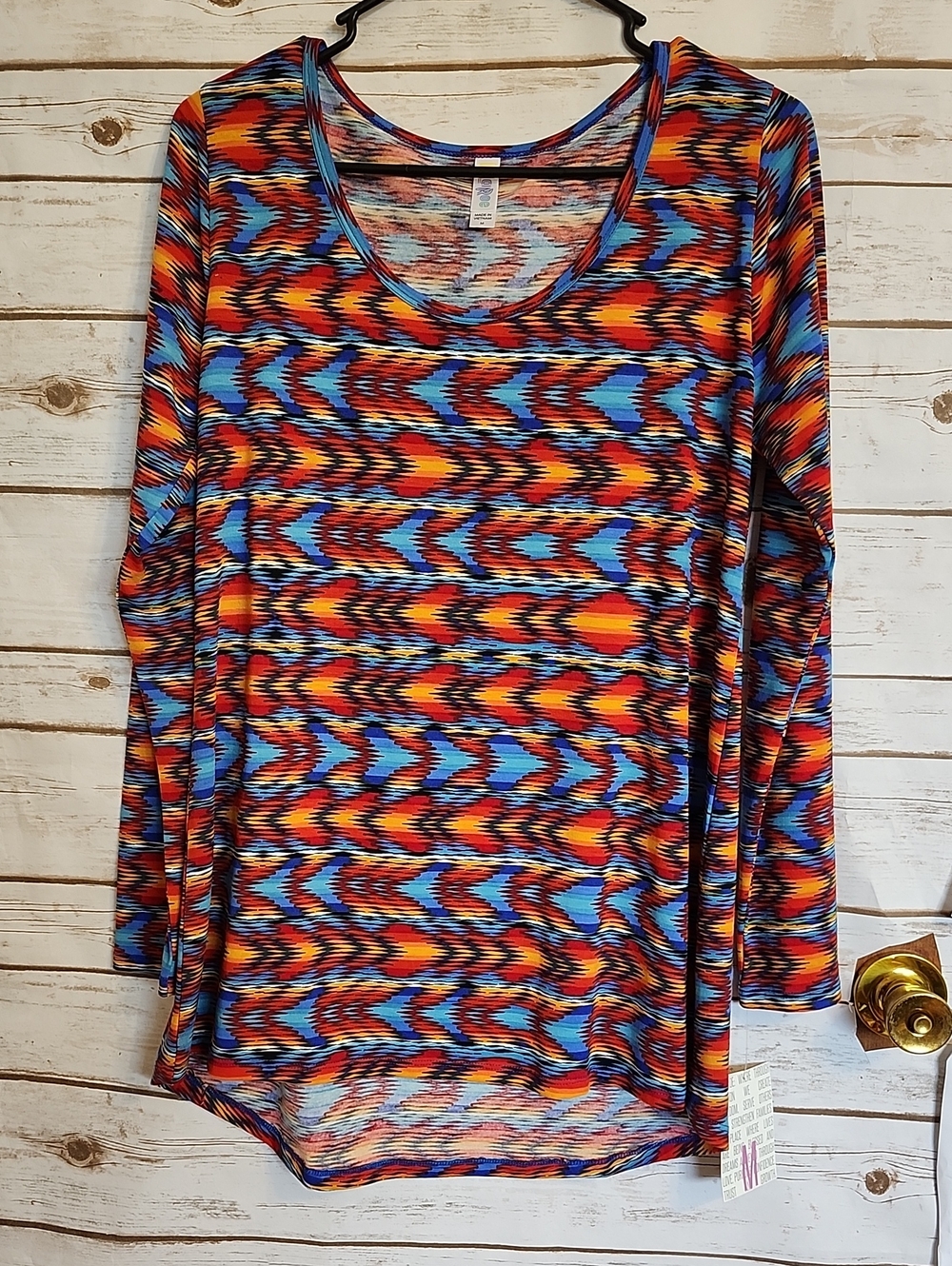 LuLaRoe Multicolor Long-Sleeve Scoop Neck Top Medium -NWT